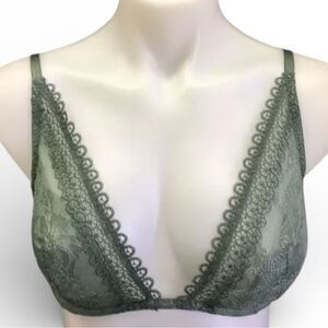 Victoria Secret Sage Green Very Sexy Unlined Plunge Lace Bra